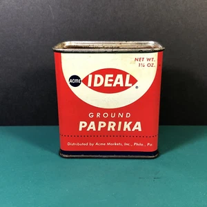 VTG Acme Ideal | Ground Paprika | 1-1/4oz Tin | Empty | Early Version | No UPC - Picture 1 of 6