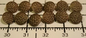 12 botones de latón de metal tejido de canasta de 7/8 pulgadas de diámetro - Imagen 1 de 4