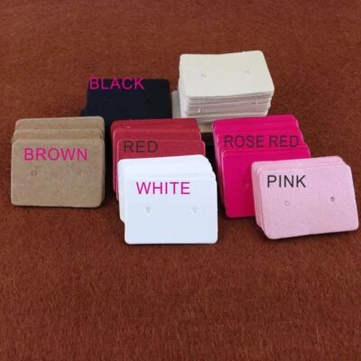 Paper Ear Studs Hang Tags- 3.5*2.5cm Kraft  Jewelry Display Card Tag 100Pcs/ Lot - Image 1 of 4