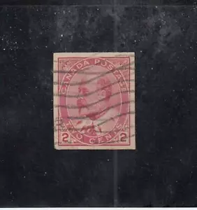 CANADÁ (MK7454) # 90A EN MUY BUEN ESTADO USADO 2 cts 1903 KING EDWARD VII IMPERF/CARMINE CV $50 - Imagen 1 de 1