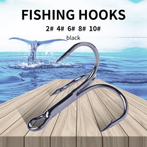 20PCS Pack 2# 4# 6# 8# 10# Steel Treble Fishing Hooks Jigs Lure Bait Tackle Hook - Picture 1 of 12