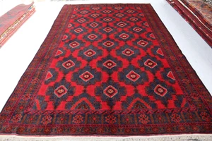 8x12 Antiker Exquisiter Handgeknüpfter Afghanischer Belutschi Design Vorleger. Details unten. - Bild 1 von 15