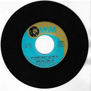 HANK WILLIAMS, JR - CAJUN BABY / MY HEART WON'T LET ME GO - 1960s 7" 45rpm - Picture 1 of 2