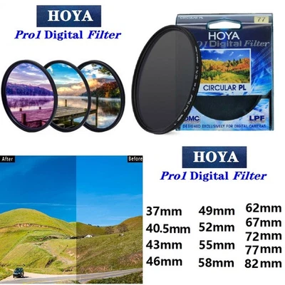 HOYA Pro1 CPL 43 46 49 52 55 58 62 67 72 77 82mm CIRCULAR Polarizer Lens Filter - Image 1 of 4