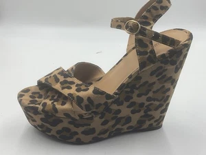 xhilaration leopard wedge sandals size 10 - Picture 1 of 8