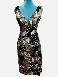 Vintage Maggy London Black and white floral print sleeveless dress - Picture 1 of 6