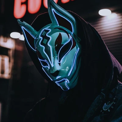 LED Maschera Di Volpe Costume Di Halloween, Maschera Di Ghostface Urlo, Costume  - Immagine 1 di 4