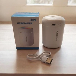 Mini humidificador USB portátil blanco purificador de aire difusor de luz colorido H09 - Imagen 1 de 2