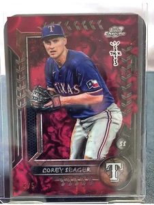 2024 Topps Chrome Cactus Jack #17 Corey Seager Red Refractor /5 - Picture 1 of 2