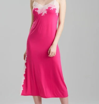 NUEVO CON ETIQUETAS NATORI - VESTIDO - ENCANTO - FUCSIA con ribete de encaje blanco - talla l Foto 1 de 3