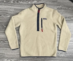 Patagonia Retro Pile Fleece 1/4 Zip Pullover Jacket Oatmeal Mens - Medium - Picture 1 of 6