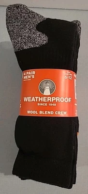 Paquete de 4 calcetines impermeables al aire libre mezcla de lana talla 6-12 negros y grises NUEVO  Foto 1 de 4