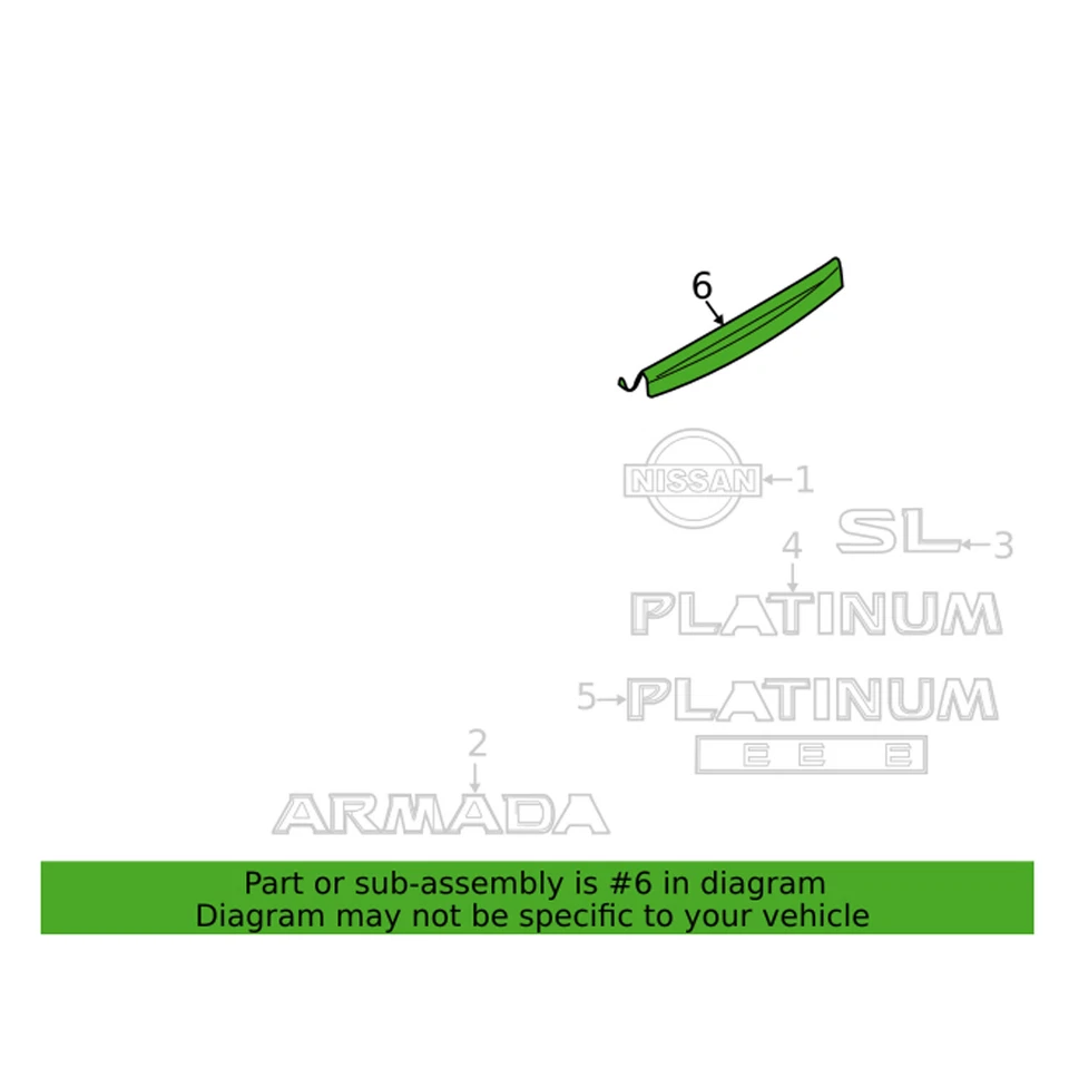 Genuine OEM Deck Lid Finish Panel For Nissan Armada SL SV Platinum Reserve 17-20 Foto 1 de 1