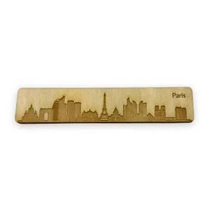 Bookmark - Paris Skyline - Birch wood - Picture 1 of 6