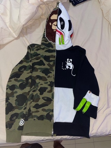 A BATHING APE (BAPE) BAPE Ape head panda full zip hoodie lst camo green x black A Bathing Ape Size L