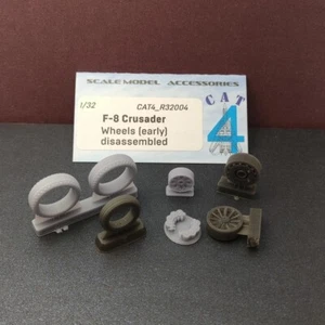 CAT4 1/32 F-8 Crusader Wheels ( early ) disassembled for Trumpeter R32004 - Imagen 1 de 2