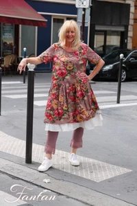 EWA I WALLA COTTON MULTICOLORED FLORAL FLARE DRESS-S - Picture 1 of 13