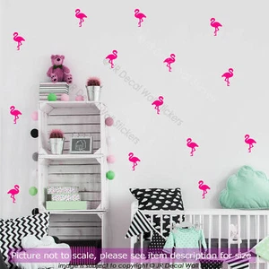 Nursery Stickers, Flamingo wall stickers Set, Kids bedroom wall, Kid wall art - Picture 1 of 7