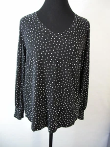 Chico's Damen Langarm Viskose Mischung Top Gr. 2 Schwarz Stretch D-55 - Bild 1 von 7