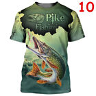 3D womens/mens Short Sleeve T-Shirt Casual Tops Tee Animal Fish Hunting Camo