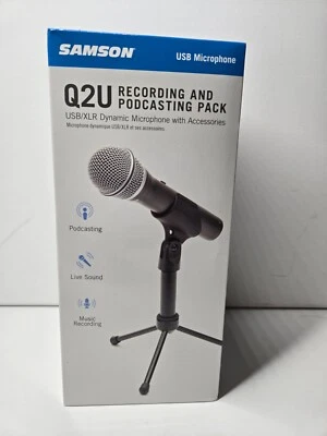 Samson Q2U Dynamic USB Microphone Recording and Podcasting Pack (Black) - Image 1 of 4