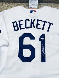 Josh Beckett Signed Autographed Authentic LA Dodgers Cool Base Jersey 48 XL PSA - Picture 1 of 8