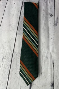 Vintage Pietro Di Roma Green Striped Men’s Necktie RM20170 - Picture 1 of 6