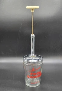 Vintage Manual Plunger Style Clear Glass Automatic Food Chopper & Measuring Cup - Picture 1 of 11