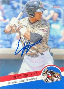 2019 Midwest League Top Prospects #27 Jeremy Pena Rookie Astros AUTO SIGNED - Picture 1 of 1