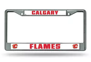 Calgary Flames Chrome License Plate Frame - Picture 1 of 1