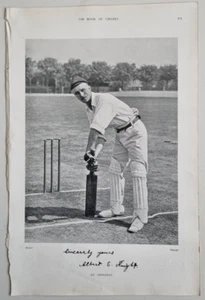 1899 Antique Large Photo Print ALBERT E KNIGHT Cricketer LEICESTER Cricket 213 - Picture 1 of 1