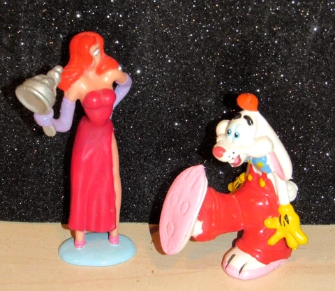 3" Vintage 1987 Disney Who Framed Roger Rabbit Jessica & Roger Rabbit PVC Figure Cover