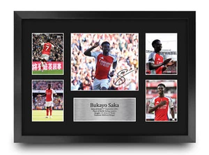Bukayo Saka Arsenal Gift A3 Framed Printed Autograph Display for Football Fans - Picture 1 of 7