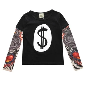 Kid's Tattoo Meshed Long Sleeve T-Shirt, 1-2 Years - Picture 1 of 3