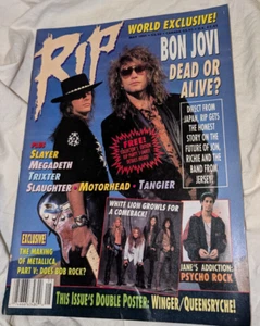 1991 RIP Magazine MAY Bon Jovi * Janes Addiction * White Lion * Slayer *Trixter - Picture 1 of 4