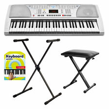 Digital 61 Tasten Kinder Keyboard Ständer Klavier Bank Schule E-Piano Orgel Set