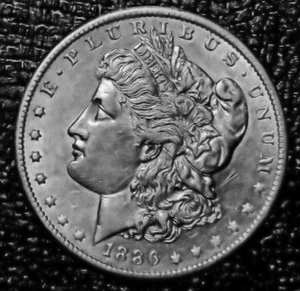 1886-O MORGAN SILVER DOLLAR GENUINE AU/BU High Dollar Rare Coin Deep Strike - Picture 1 of 2