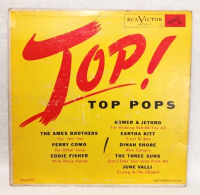 1953  Jazz Perry Como Eddie Fisher Eartha Kitt  33 RPM  Top RCA Topp Pops Record - Image 1 of 4