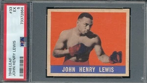 DEAD CENTERED PSA 5 EX JOHN HENRY LEWIS 1948 LEAF #33 GRADED BOXING BOXER *TPHLC - Picture 1 of 4