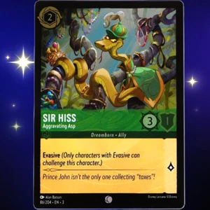 Sir Hiss Aggravating Asp - Foil - Disney Lorcana TCG Into the Inklands #86/204 - Picture 1 of 3