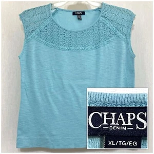Taglia XL CHAPS blusa donna senza maniche, pizzo, elasticizzato, top, camicia XLarge - Foto 1 di 8
