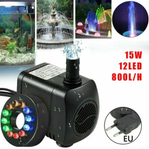 Pompa per fontana da 15 W, pompa per giochi d'acqua, pompa per laghetto con illu - Foto 1 di 13