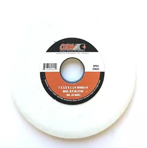 7" x 1/2" x 1-1/4" 60J WEISS A/O FLÄCHENSCHLEIFSCHEIBE - WEISS - CGW 34621 - Bild 1 von 6