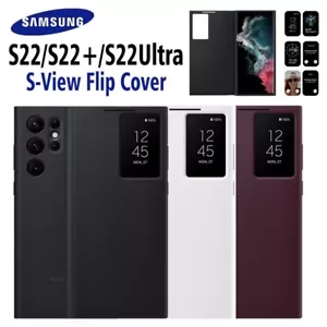 Cover Ufficiale Originale Samsung S22 S22Ultra Smart View Specchio Flip Custodia Pelle - Foto 1 di 22