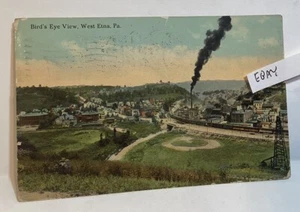 1912 WEST ETNA PA VOGELPERSPEKTIVE EISENBAHN HÄUSER FABRIK ÖLQUELLE + SELTENE POSTKARTE - Bild 1 von 2