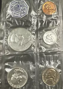 Juego de monedas sin circular de Estados Unidos 1962 90 % plata Franklin - Imagen 1 de 3