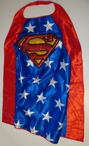 SHINY SATIN SUPERMAN PATRIOTIC COSPLAY CAPE ONE SIZE - Picture 1 of 7