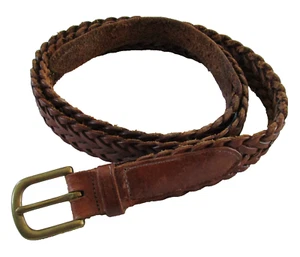 L.L. Cinturón de cuero genuino Bean tejido vintage para hombre talla 44 (49,5" x 1,0") - Imagen 1 de 9