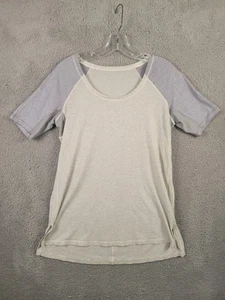 Lululemon Raglan Short Sleeve T Shirt Top 8 Activewear Crew Neck Shades Gray - Picture 1 of 7