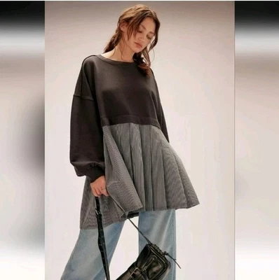 Vestido Sudadera FREE PEOPLE 'Eleanor' (XS) $148 Negro Lavado Combo Foto 1 de 4